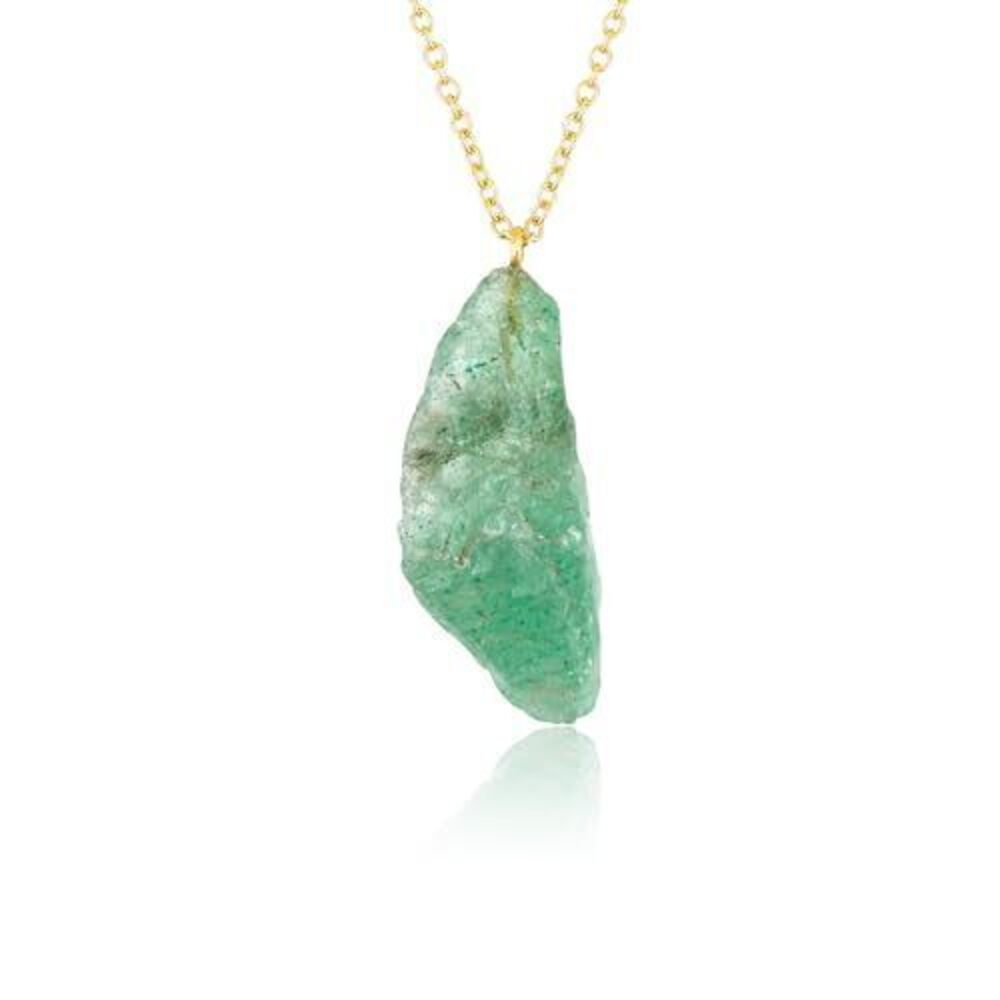 3683 Raw Green Strawberry Quartz Gemstone Necklace – Natural Crystal